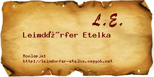 Leimdörfer Etelka névjegykártya